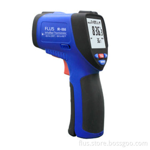 Infrared Thermometer, Non-contact, Adjustable Emissivity, 50:1, Alarm